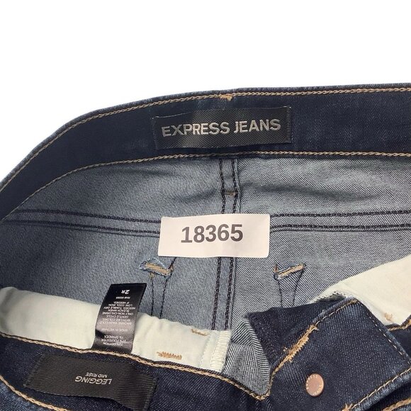 Express Legging Distressed Jeans Mid-Rise Blue Denim Stretch Size 2R - Picture 12 of 12